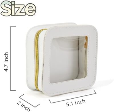 Clear Toiletry Bag Small, Mini Waterproof Makeup Organizer Zipper for Travel & Car Essentials White - Image 6