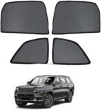 Car Sun Shade Side Window Shade for Grand Cherokee L 2021-2026 Baby UV Protection Magnetic Curtain Sunshade Auto Accessories Foldable(Rear+Triangular Window 4pcs)