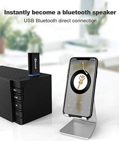 USB Bluetooth Receiver Adapter Wireless Audio Adapter 3.5mm Car Kit Music Receiver, Suitable for Home/Car Stereo Systems, Portable Speakers (Aux in), with 3.5mm Cable (Black) - Image 3