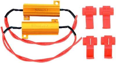 MACHSWON Universal Fit 50W 6 Ohm Canbus Decoder LED Headlight Flicker Harness (1 Pair), Bulbs Resistor Decoders Error Free Conversion Kit, Warning Canceller Capacitors - Image 9