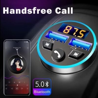 FM Transmitter, Bluetooth 5.0 Car Radio Audio Adapter MP3 Player With Dual USB Charger for Phone and Tablets - Image 2