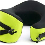 C CUSHION LAB Travel Pillow, Award-Winning Patented Ergonomic Design for Chin & Neck Support Memory Foam Neck Pillow, Compact Airplane Pillow for Traveling, Flight, Car (Spark, Large)