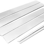 Stainless Steel Chrome Polished Stick-On Side Door Pillar Post Trim Set Compatible with 2019-2024 Chevy Silverado 1500 / Sierra 1500 New Gen Crew Cab