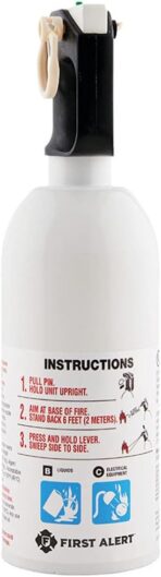 FIRST ALERT KITCHEN5 Fire Extinguisher, KFE2S5, UL RATED 5-B:C, White, 1-Pack
