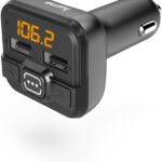 Hama FM Transmitter fürs Autoradio mit AUX, USB und Kfz Ladegerät (Auto Adapter für Zigarettenanzünder Buchse mit 3,5 mm Klinken Anschluss und 2 USB Anschlüssen für USB Stick und Zum Laden) Schwarz