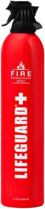 LIFEGUARD Aerosol Fire Extinguisher Spray - Non-Toxic, Eco-Friendly Fire Suppressant for Home, Kitchen, Car & Office, Compact, Easy-to-Use Design with 10-Year Shelf Life (Pack of 1)