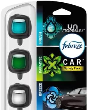 41wjmJNVL0L._AC_.jpg Febreze Car Air Freshener Vent Clips, Car Freshener, Unstopables Scents Variety Pack, .07 oz. Car Vent Clip, 3-Count, Car Air Fresheners - Image 1