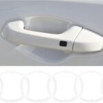 4PCS Carbon Fiber Car Door Handle Protectors, Universal Anti-Scratch Guard Stickers Fit Most Cars