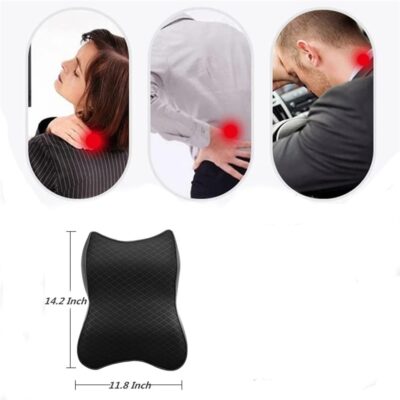Car Seat Headrest Neck Rest Cushion, Car Seat Neck Pillow 100% Pure Memory Foam Neck Pillow with Breathable Removable Cover, Comfortable Ergonomic & Neck Pain Relief（14.17x11.8x3.9 in） (1 Pack, Black) - Image 6