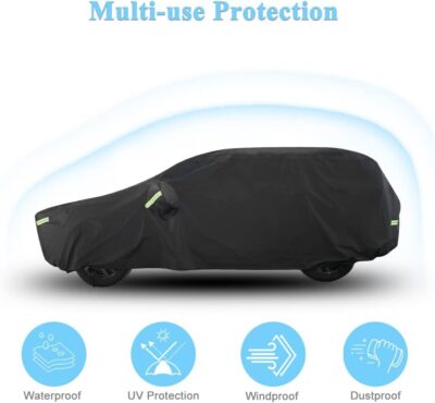 SUV Car Cover for Toyota RAV4, Custom Fit Waterproof All Weather Full Exterior Cover Rain Snow UV Protection Cover with Door Zipper - Image 2