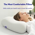 C CUSHION LAB Deep Sleep Pillow, Patented Ergonomic Contour Design for Side & Back Sleepers, Orthopedic Cervical Shape Gently Cradles Head & Provides Neck Support & Shoulder Pain Relief - Calm Grey - Image 2