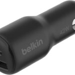 Belkin BoostCharge 42-Watt Dual Port Fast Car Charger w/30W USB-C & 12W USB-A Ports for iPhone 16, 16 Pro, Galaxy S25, S24, Pixel 9 & 8, Nintendo Switch 2 & More - Black