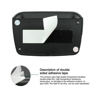 Car Auto Digital Dashboard Clock Small Clocks Solar Powered Stick-On Luminous Time Clock with Temperature LCD Screen Display for Car Interior(Green) - Image 7