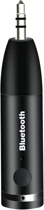 Bluetooth Aux Adapter, Wireless Bluetooth Car Adapter, Mini Portable 3.5mm Aux Receiver for Car, Headphones, Home Stereo Music System (Black)