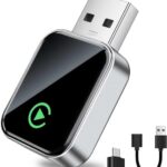 Wireless CarPlay Adapter for Apple iPhone iOS 10+ & Cars from 2015+, Mini Edition, Converts Factory Wired to Wireless CarPlay Dongle Plug & Play, USB A/C