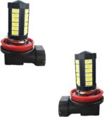 2PCS 9006 Car LED Fog Light Bulbs, 12V Plug and Play Auto Anti-fog Lights with 5730-33SMD Chips, 6500K White Bright Headlight Bulb, Universal DRL Light Replacement for Car, Truck, SUV