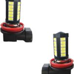 2PCS 9006 Car LED Fog Light Bulbs, 12V Plug and Play Auto Anti-fog Lights with 5730-33SMD Chips, 6500K White Bright Headlight Bulb, Universal DRL Light Replacement for Car, Truck, SUV