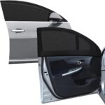 2pcs Car Front Window Sunshade, Breathable Mesh Car Window Screen Streched up to 40", for Night Camping, Privacy Shade