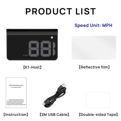 Heads up Display for Cars,Car HUD,Head up Display for Car,Digital GPS HUD Speedometer,USB Cable Plug and Play,Automatic Brightness Adjustment,Large Font Display (K1-White) - Image 7
