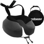 Cabeau Evolution S3 Travel Pillow - Memory Foam Neck Pillow for Airplane and Long Flights with Seat Straps for Head and Neck Support, 360 Degree Support (Steel Grey)