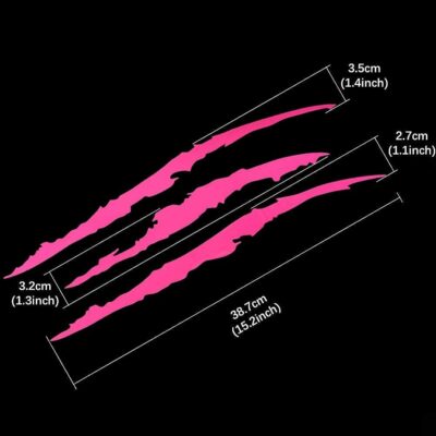 YGMONER Claw Mark Car Decals, 16 Inch Car Headlight Stickers, Monster Claw Scratch Sticker for Dodge Challenger Charger, Pack of 2 (Pink) - Image 6