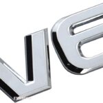 EmbRoom V6 Emblem, 3D Metal Truck Car Badge Decal Sticker Replacement for Universal Cars Moto Bike Car Styling Decorative Accessories (Chrome)