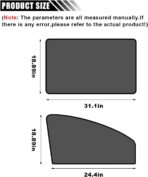 4PCS Car Side Window Sun Shades, Auto Window Sunshades Privacy Curtains Blackout with Magnetic, UV Rays, Heat Protection Stretch Car Window Covers for Sleeping, Camping, Breastfeeding (Front & Back) - Image 2