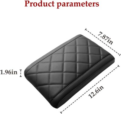 Car Center Console Pad, Anti-Scratch Memory Foam Vehicle Armrest Seat Storage Box Cover, Soft Comfortable Automotive Console Protection Cushion, Universal for SUV Sedan Truck (Black) - Image 2