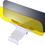 Day/Night Polarized Sun Visor Extender for Car/Trucks, Anti-Glare UV Protection Clip-On Shield, Shatterproof Optical Acrylic/Heat Reducer/Universal Adhesive-Free Sun Visor for Car Windshield