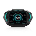 OBD2 Heads Up Display for Car, OBD2 & GPS Speedometer Dual System HUD Digital Speedometer MPH with Car Inclinometer, RPM, Water Temp, Volt, Mileage, Overspeed Alarm for Most 2008+ Sedan Cars