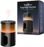 Battery Operated Waterless Diffuser – Portable Scent Machine for Car, Office & Bedroom, Ultrasonic Aroma Mist with 9 Color LED Light, Mini Essential Oil Diffuser Purple Black