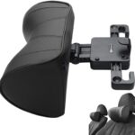 Adjustable U-Shaped Car Headrest Pillow, 180° Head Neck Pillow for Driving Support Seat Ergonomic Design Leather Comfortable Short Trips Supporting Long Ride Travel Sleeping Essentials(Leather-Black)