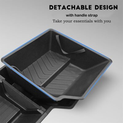 Vesul Under Seat Storage Compatible with 2019-2026 Dodge Ram 1500 Crew Cab Heavy-Duty Truck Under Back Seat Organizer Box with Detachable Portable Organizer Black - Image 5