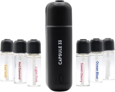 Car Perfume Starter Pack, Car Air Freshener, Ultrasonic Aroma Diffuser, 6 Fragrances (White Crystal, Red Diamond, East Gold, Ocean Blue, Sweet Cherry, Light Pink) (White) - Image 9