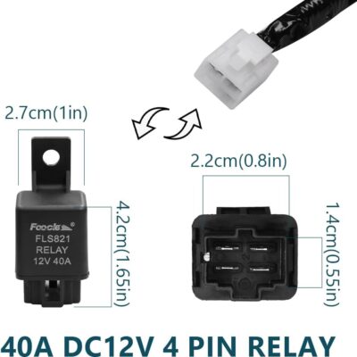 H11 880 881 H9 Fog Light Lamp Wiring Harness Socket Wire Connector with 40A Relay & ON/Off Switch Kits Fit for LED Work Lamp Driving Lights Etc - Image 6