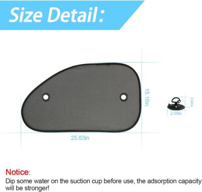 2 Pack Universal Car Window Shade, Cling Sunshade - Sun, Glare and UV Rays Protection for Your Child - Baby Side Window Car Sun Shades, Blocks Over 98% of Harmful UV Rays (Large) - Image 2