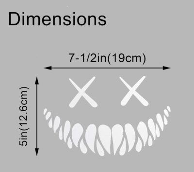 Reflective Smile Demon Car Sticker,Funny Cool Die Cut Waterproof Car Window Decal - Image 5
