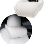 Car Headrest Neck Pillow Support Memory Foam Ergonomic Design Accessory for Driving Seat Fatigue Relief Compatible with Model S X 3 Y & Cybertruck - 1 Piece