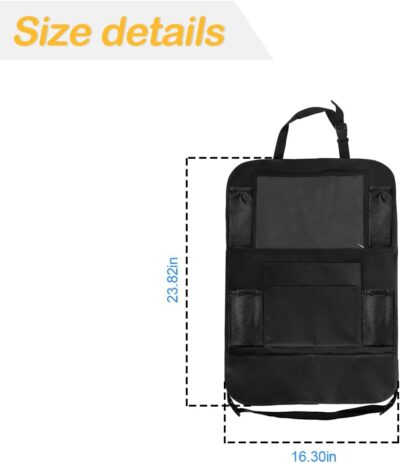 Car Seat Back Organizer, 2 Pack Backseat Storage Bag with Touch Screen Tablet Holder & 9 Pockets, Durable Waterproof Oxford Fabric, Travel Accessories, Road Trip Essentials for Kids - Image 2