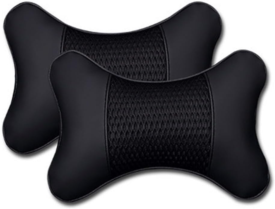 515vMM0-XXL._AC_SL1000_.jpg Car Neck Pillows Both Side Pu Leather 2 Pack Car Headrest Pillow for Most Cars Driving Seat Breathable Automotive Neck Support Adjustable Cute Auto Neck Pillow Neck Shoulder Pain Relief for Travel - Image 1