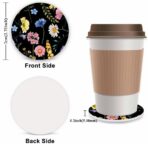 Wildflower Steering Wheel Cover for Women, Universal Auto Steering Wheel 14-15 Inch Car Interior Accessories with 2PCS Car Coasters, Suitable for Men and Women - Image 2