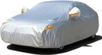 SEAZEN Car Cover with Zipper, 2 Layer Full Car Covers Waterproof/UV Protection/Snowproof/Dustproof, Universal Car Cover (Fit Sedan-Length Up to 200")