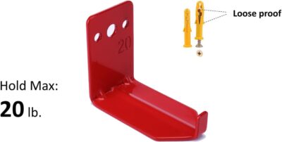 Fire Extinguisher Mount Wall Hook Bracket for Holding up to 20 lbs Extinguishers, Suited for Large and Small Dry Chemical and Water Extinguishers - Image 3