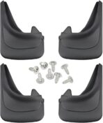Car Mud Flaps, 12 × 8.5In Flexible & Bendable Splash Guards Set, Vehicle Front & Rear Mudflaps Protection with Screws, Car Exterior Accessories for Sedan, SUV