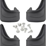 Car Mud Flaps, 12 × 8.5In Flexible & Bendable Splash Guards Set, Vehicle Front & Rear Mudflaps Protection with Screws, Car Exterior Accessories for Sedan, SUV