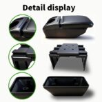 Armrest Box Double Layer Front Center Console Black PU Leather, Universal Car Armrest Box, Central Storage Organizer Box Black, USB Ports for Universal Car - Image 6