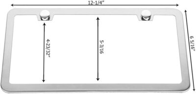 SunplusTrade 2 Stainless Steel Polish Mirror License Plate Frame + Chrome Screw Caps (Silver) - Image 7