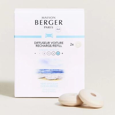 Maison Berger Luxury Car Diffuser Refill Set – Ceramic Inserts for Vent Clip Diffusers, 4-Week Passive Diffusion, Premium In-Car Fragrance Refill, Made in France (Ocean Breeze) - Image 3