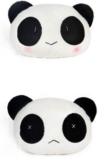 Estel Cartoon Cute Panda Plush Auto Car Seat Headrest Neck Rest Cushion Pillow 1 Pair with Different Faces - Image 8