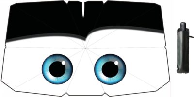 Windshield Sun Shade 2025 Car Accessories 100% Blackout Car Front Windsow Shades Umbrella Automotive Sun Visor Block Heat Insulation Protection (Black Eyes) - Image 2